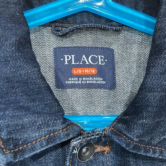 Children’s Place Jean jacket for boys. Size L/G 10/12 EUC dark blue - Picture 2 of 4